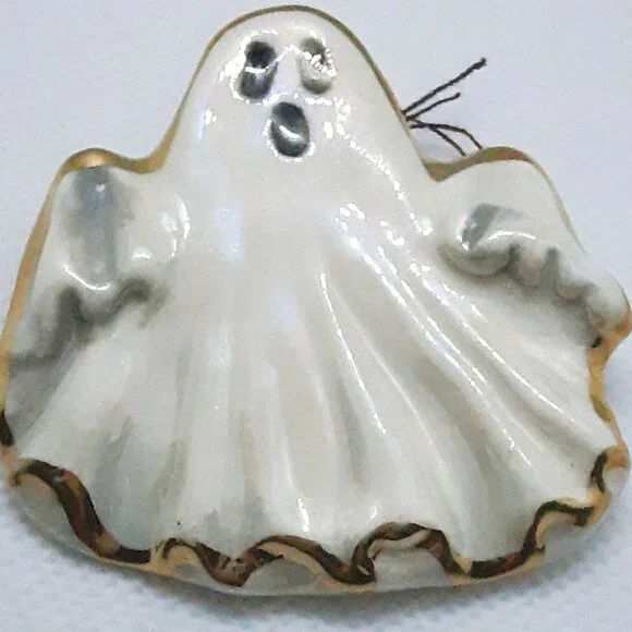 NEW Collectable Prosperity 22kt gold trimmed ceramic ghost pin - Picture 11 of 12